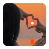Heart with Sun sets