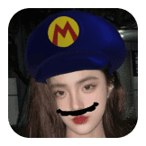 Hat Mario Blue NAVY