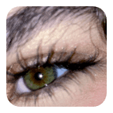 Hazel eyes with lashes