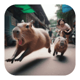 Capybara run meme