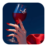 Wine Red hand